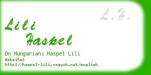 lili haspel business card